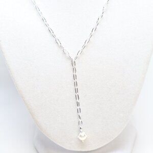 Natalie Wood Designs Silver Tone Shine Bright Pearl Y Necklace $45 New